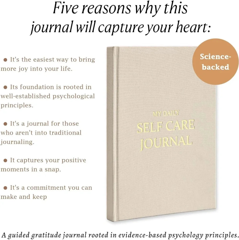 Self-Care Journal Notebook Gratitude Journal Daily Book, 100G Paper 80 Sheets Fabric Cover